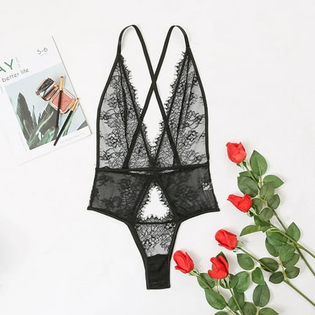 

Gubotare Womens Lingerie Womens Sleepwear Chemise Lingerie Cotton Nightgowns For Women Black XXL