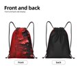 thumbnail image 4 of Bingfone Abstract Red Textured Canvas Drawstrings Backpacks Bags for Men Women Gym Drawstrings Bag-Small, 4 of 8