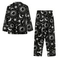 thumbnail image 3 of SEANATIVE Galaxy Mens Long Sleeve Pajamas Set 2 Piece Star Moon Big and Tall Pajamas for Mens Button Up Pajamas with Pockets Size L Long Pants Sleepwear Sets Nightwear, 3 of 6