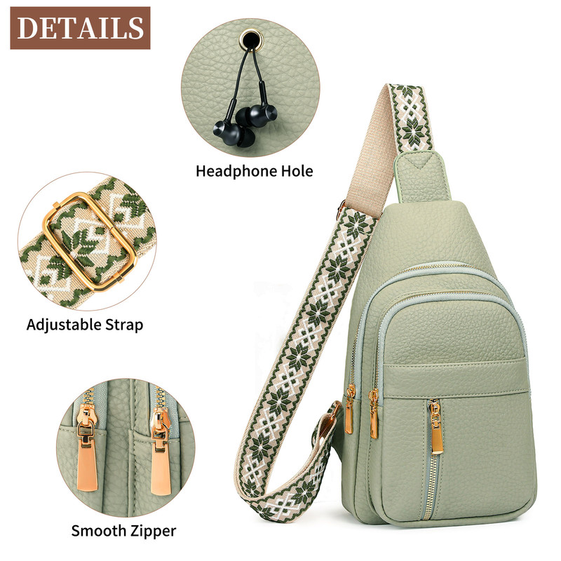 FALAN MULE Crossbody Bags for Women Trendy Leather Sling Chest Bag Fanny Packs for Women