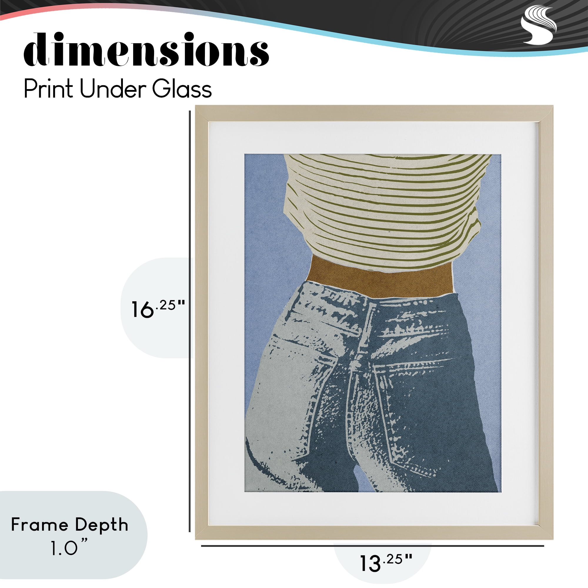 Stupell Industries Vintage Jeans & Tee Birch Framed Print Under Glass, design by Victoria Barnes