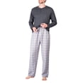 thumbnail image 4 of SLEEPHERO Men’s Pajama Set Flannel Pajamas For Men 2 Piece PJ Set with Plaid Pajama Pants and Long Sleeve Henley T-Shirt Charcoal with Mini Aspen Plaid XXX-Large, 4 of 4