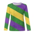 thumbnail image 2 of Craaazy Mardi Gras Tops for Women Fashion Carnival Print Round Neck Loose Long Sleeve Pullover Gifts, 2 of 5