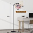 thumbnail image 3 of Arc Floor Lamps watercolor floral pattern boho for woman fabrics decoration Modern LED Adjustable Lampshade Standing Light for Living Room Reading Bedroom Office, 3 of 5