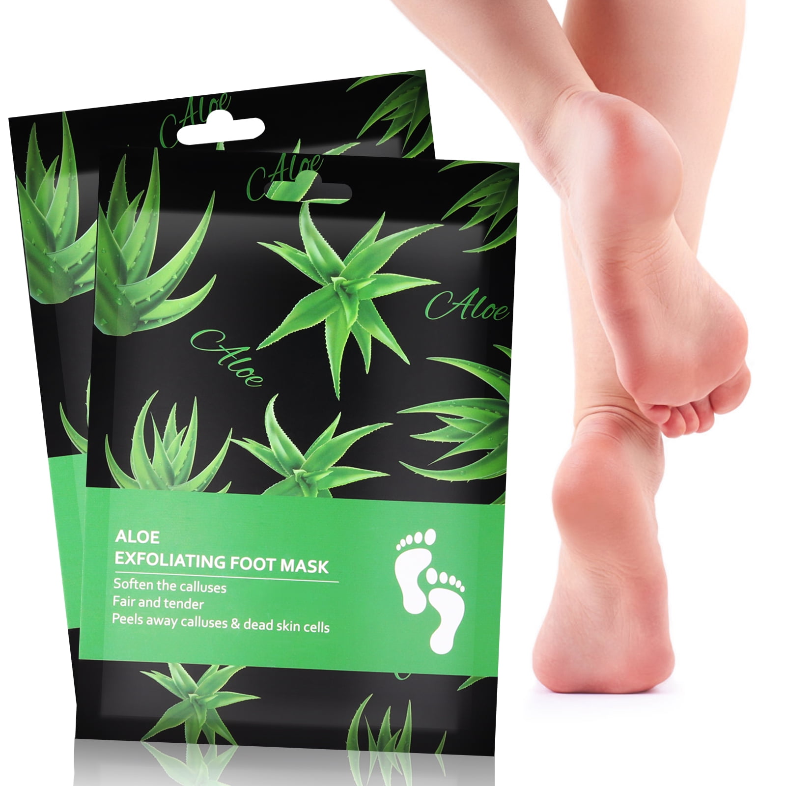 Exfoliating Foot Peeling Mask 2 Pack, Foot Peel Mask for Dry Cracked