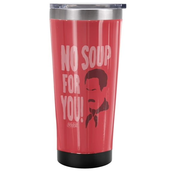 Seinfeld Official The Soup Stand 20 oz Travel Tumbler, Stainless Steel, Vacuum Insulated with Leak Resistant Slide-Lock Lid