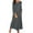 Gray, variant on Hueook Winter Dresses for Women 2025 Women's winter Casual Round Neck Solid Half Sleeve Button Long Dresses Khaki 2X