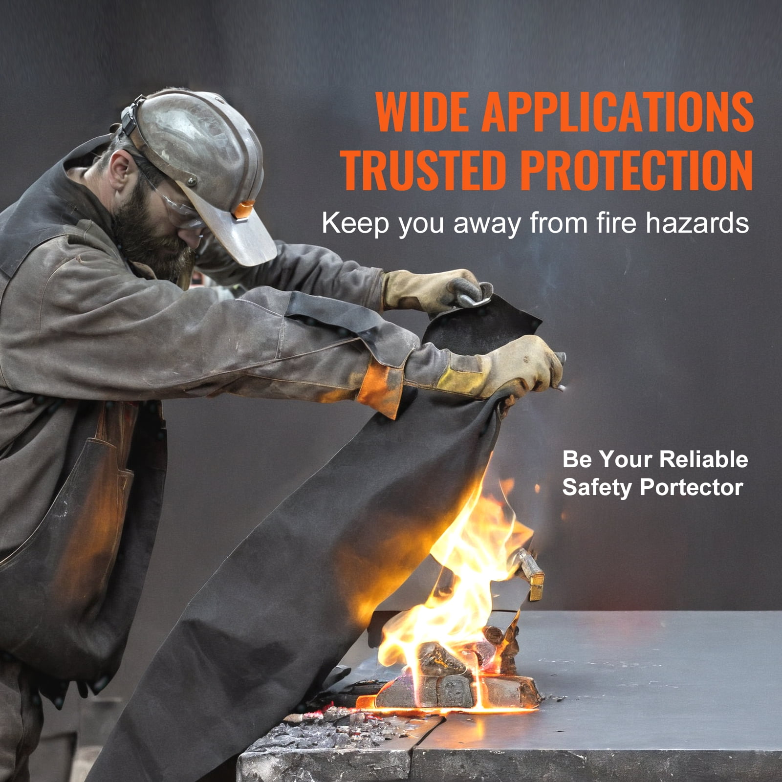 SKYSHALO 27"x12" Welding Blankets Flame Mat Up To 1800°F 1 Pack Retardant Welding