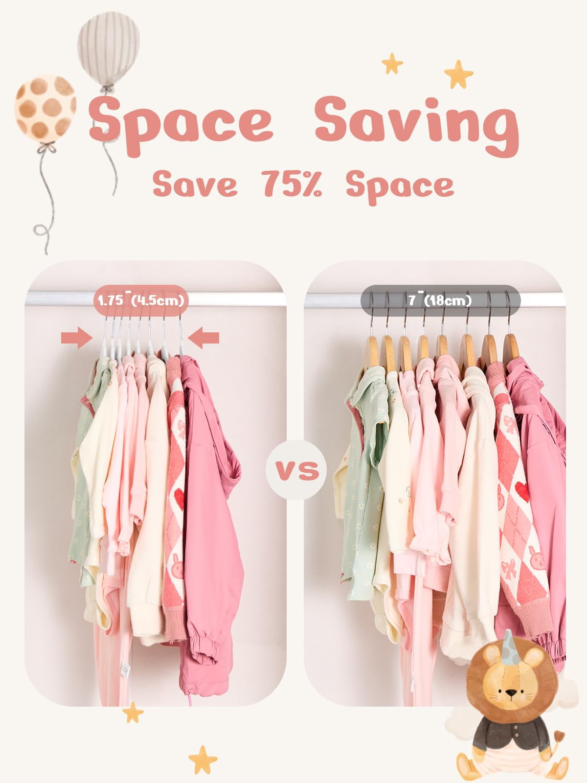 Cozymood 50 Pack Velvet Kids Hangers 11 inch Baby Felt Hangers Space-Saving Thin Design Baby to Toddler Clothes Organizer, White