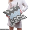 thumbnail image 4 of Ambesonne Chevron Fabric by the Yard Upholstery, Contemporary Zigzags, 5 Yards, Sky Blue Charcoal Grey, 4 of 4