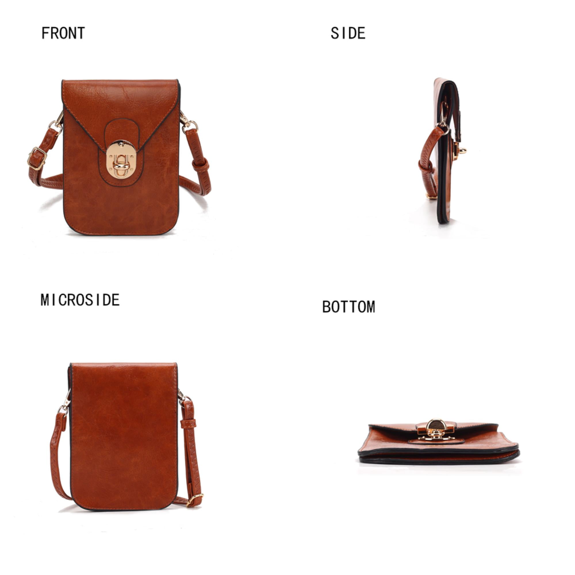 MKF Collection Havana Phone Crossbody Bag for Women, Vegan Leather Handbag Shoulder Bag by Mia K -Coffee Brown