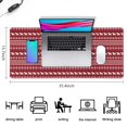 thumbnail image 5 of Long Mouse Pads for Desk,Red Christmas Folk Pattern Desk Mats on Top Of Desks, Desk Mouse Pad Extra Large with 3mm Non-Slip Base and Stitched Edge for Gaming,Office,Work,Home 35.4x15.7in, 5 of 5