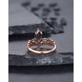 thumbnail image 4 of Marquise Alexandrite and Diamond Engagement Ring Unique Milgrain Crown Wedding Promise Ring 14K Rose Gold /Silver Anniversary Ring for her, 4 of 5