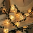 thumbnail image 6 of JWshufel Christmas Garland Lights Battery Powered Roses for Indoor Holiday Wedding Decorations Energy Saving String Lamp 10Ft 20 Leds Lifelike Pvc Material for Bedrooms Staircases 118.1in White, 6 of 6