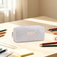 thumbnail image 6 of PYURTEP Pencil Case Glittery Rhombus Pattern Pencil Pouch Large Capacity Pencil Bag Portable Zipper Pouch for Stationery, School, Office, 6 of 7
