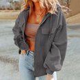 thumbnail image 6 of BiZtdJrK Womens Fleece Zip Up Jacket with Hooded Solid Color Long Sleeve Sweatshirt Jackets Casual Pockets Hoodies Coat Fall Clothes Today's Lightning Sales Gray M, 6 of 9