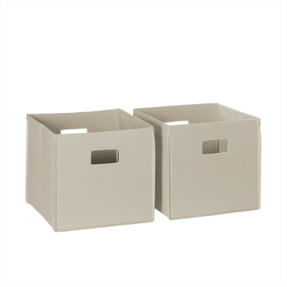 RiverRidge Kids 2pc Collapsible Cube Fabric Storage Bins with Handles - Taupe