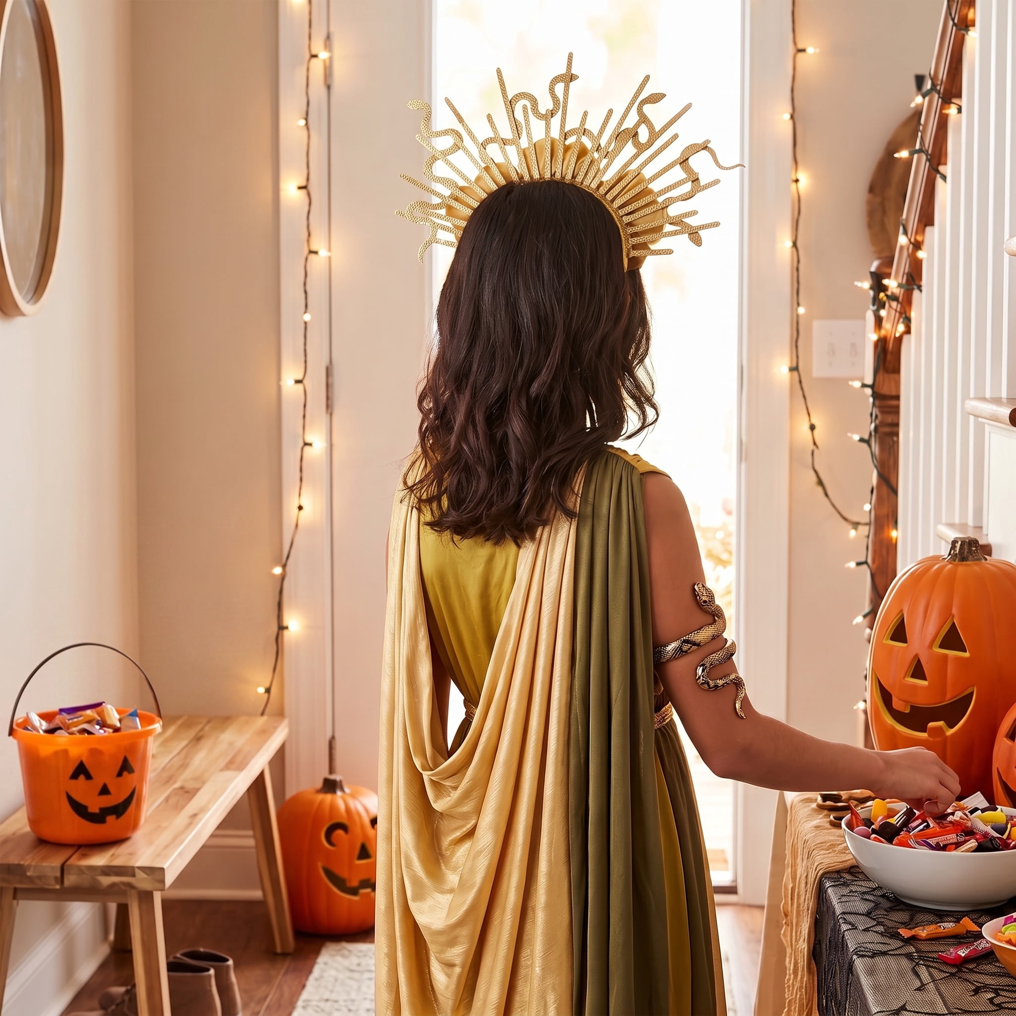 Medusa Headband Costume Accessory for Adults, Gold, Halloween by Way To Celebrate