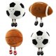 thumbnail image 2 of JM personalizado creativo sonrisa baloncesto fútbol felpa suave almohada cojín muñecas de dibujos animados bebé dormir regalos deportes peluche juguete, 2 of 4