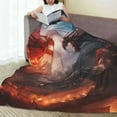 thumbnail image 6 of Bingfone Fire Sky Dragon Print Flannel Fleece Blanket Throw Blanket for Bed,Sofa,Couch,Travel,Camping(40"x30" ), 6 of 8