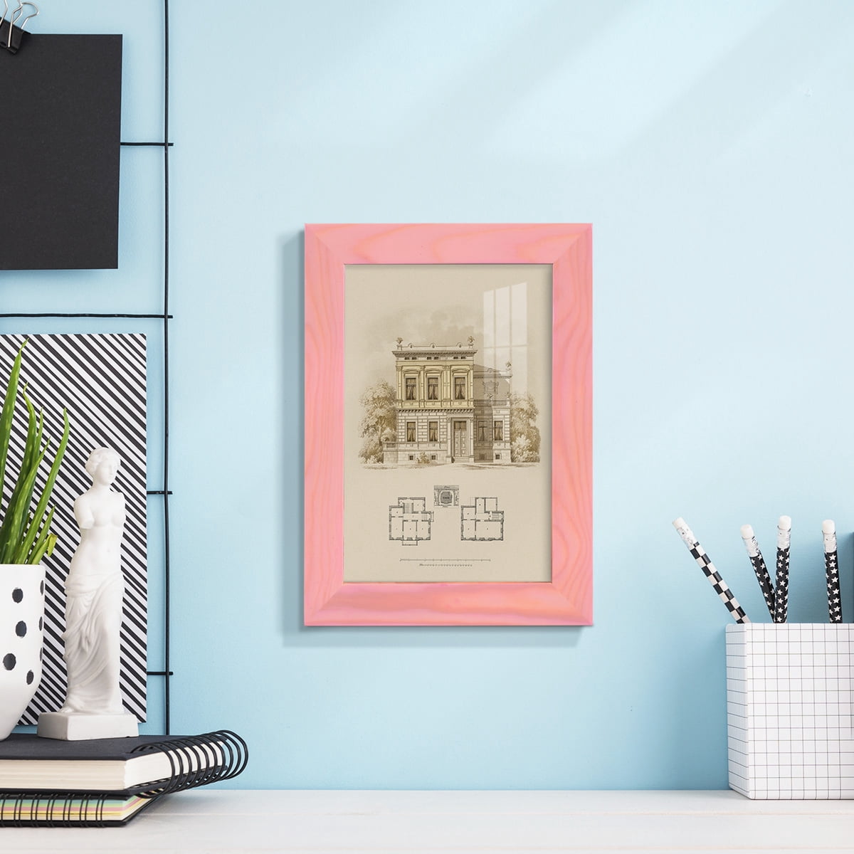Estate and Plan III -Framed Print w/glass-Sunset Pink