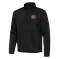 thumbnail image 2 of Men's Antigua Black Montreal Canadiens Twist Quarter-Zip Pullover Jacket, 2 of 3