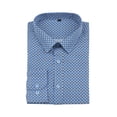 thumbnail image 5 of AZoiNM Men's Business Print Shirt Fitted Spread Collar Wrinkle-Free Long Sleeve Poly-Cotton, 5 of 10