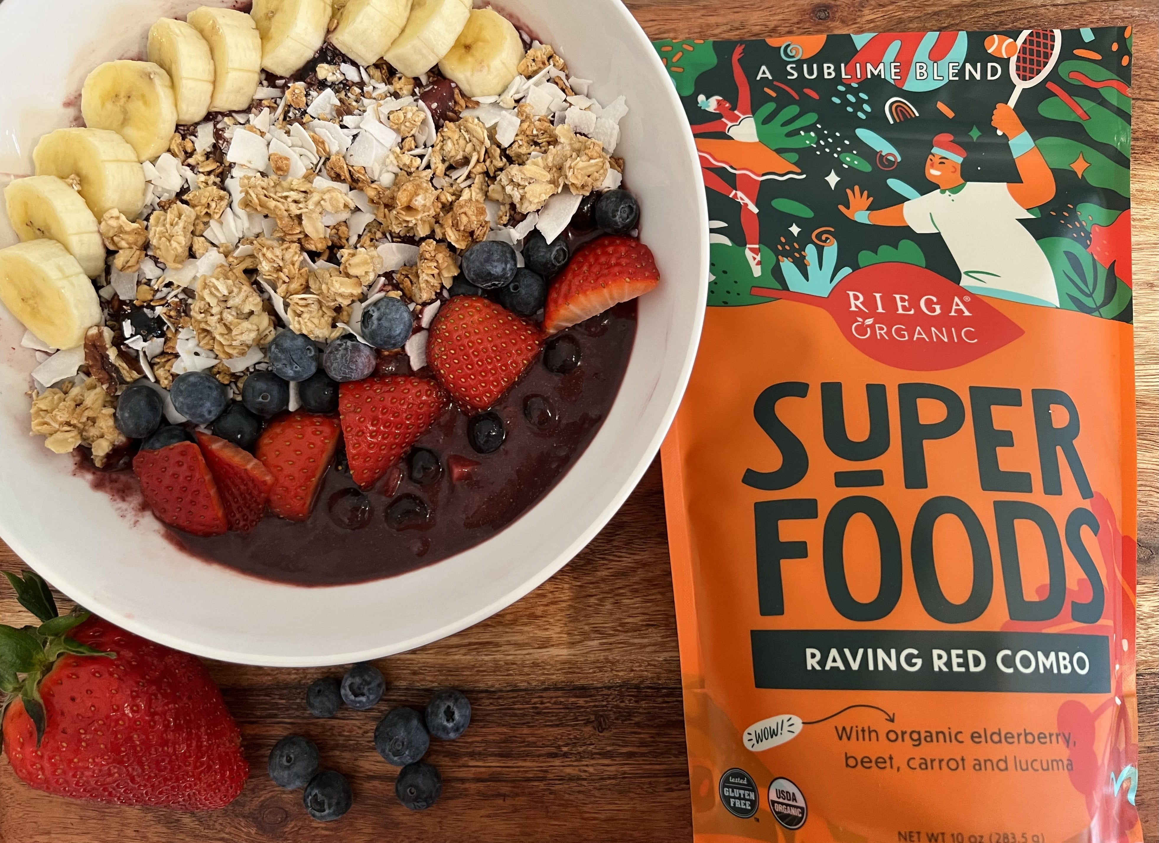 RIEGA Organic Raving Red Elderberry Superfood Powder, 10 oz – Vegan, Gluten-Free, Suitable for Adult