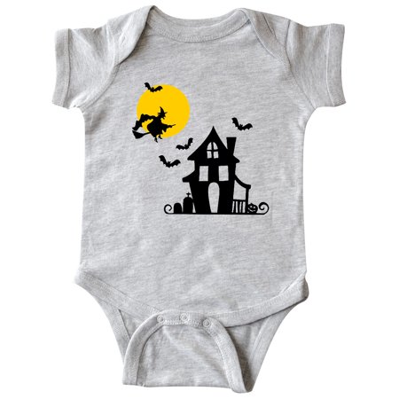 

Inktastic Halloween Haunted House Witch and Bats Gift Baby Boy or Baby Girl Bodysuit