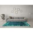 thumbnail image 3 of Ahgly Company Machine Washable Indoor Rectangle Abstract Turquoise Blue Modern Area Rugs, 7' x 10', 3 of 4