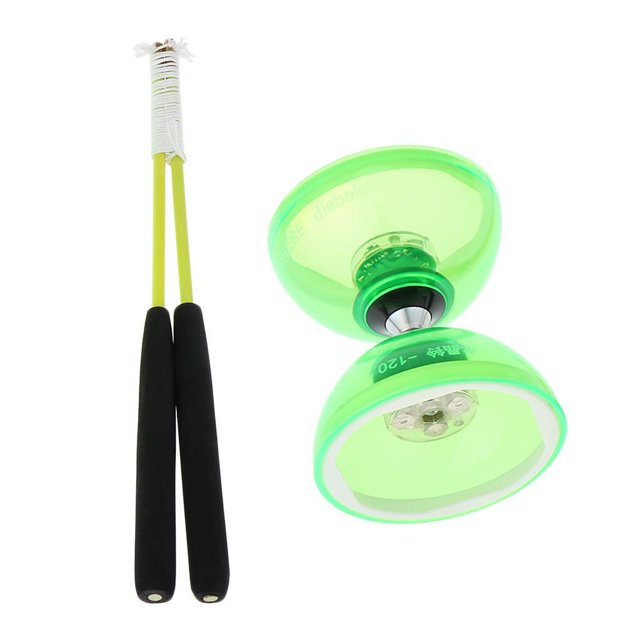 VONKY Pro Triple Roulement Double Extrémité Jouet de Compétences Chinois Yoyo Diabolo Vert 12cm