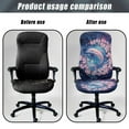 thumbnail image 4 of FKELYI Office Chair Cover Stretch Fabric Computer Chair Slipcover Washable Swivel Rotating Boss Chair Protector for Armchair Home Decoration, Cherry Floral Pink Dolphin Print, Small, 4 of 6