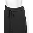 thumbnail image 4 of A2Y Women's Drawstring Waist Side Pockets Rayon Maxi Skirt Black M, 4 of 4