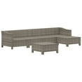 thumbnail image 2 of vidaXL Ensemble de Salon de Jardin 6 Pcs avec Coussins Rotin Poly Gris, 2 of 5