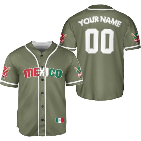 Personalized Mexico Baseball Jersey, Mexican Jersey for Men & Women, Mexican Flag Jersey, Mexico Shirt Camisas (S)