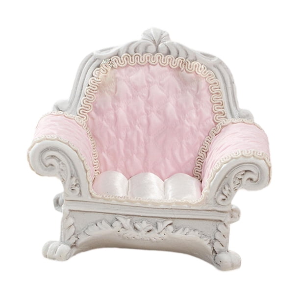Casa de muñecas en miniatura de lujo con sofá individual de 10 x 8,5 cm, juguete versátil para jugar a las casitas. Rosa