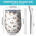 thumbnail image 5 of 12oz Stemless Wine Tumblers White Buffalo Pattern Vacuum Insulated Stainless Steel Travel Tumbler Cups Mug with Lid and Straw for Champaign,Cocktail,Beer with Cleaning Brush, 5 of 5