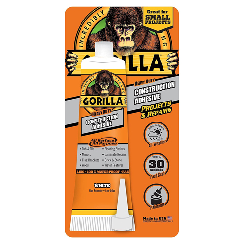 Gorilla Heavy Duty Construction Adhesive 2.5oz. Carton of 6