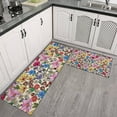 thumbnail image 2 of Pioneer Flower Floral Print Pattern Kitchen Rugs Sets Of 2,Anti Fatigue Kitchen Mat Rugs Non Slip Washable,Decorative Kitchen Floor Mats for Kitchen,Sink,Laundry,17"x30"+17"x47", 2 of 7