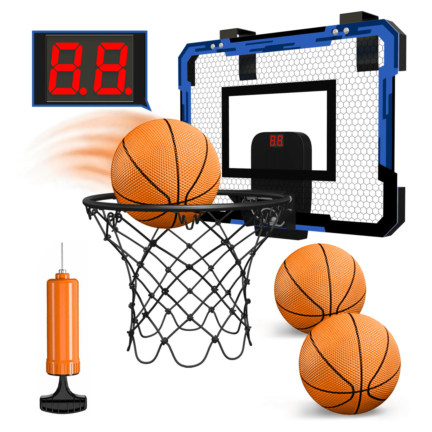 QDRAGON Mini Basketball Hoop with Electronic Scorer, Mini Hoop with 3