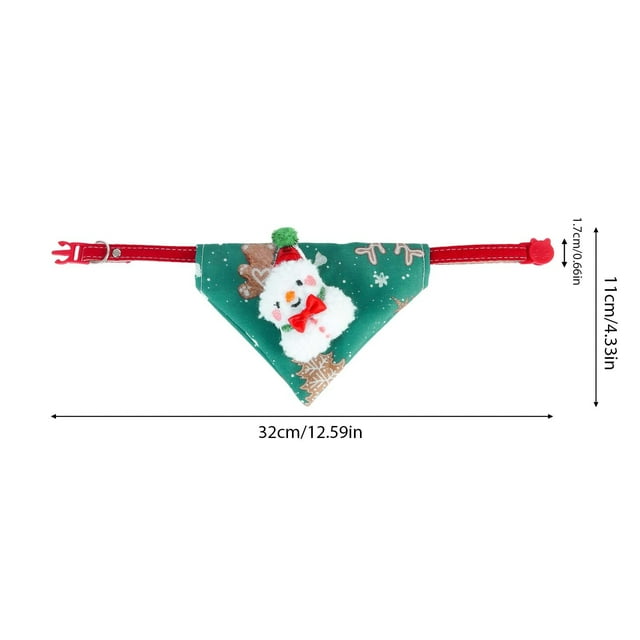 Pañuelo Triangular Ajustable con Botón y Estampado de Papá Noel para Mascotas | Ideal para Fotos Navideñas | Tela Transpirable | Tamaño Ajustable | 1 Pañuelo Triangular