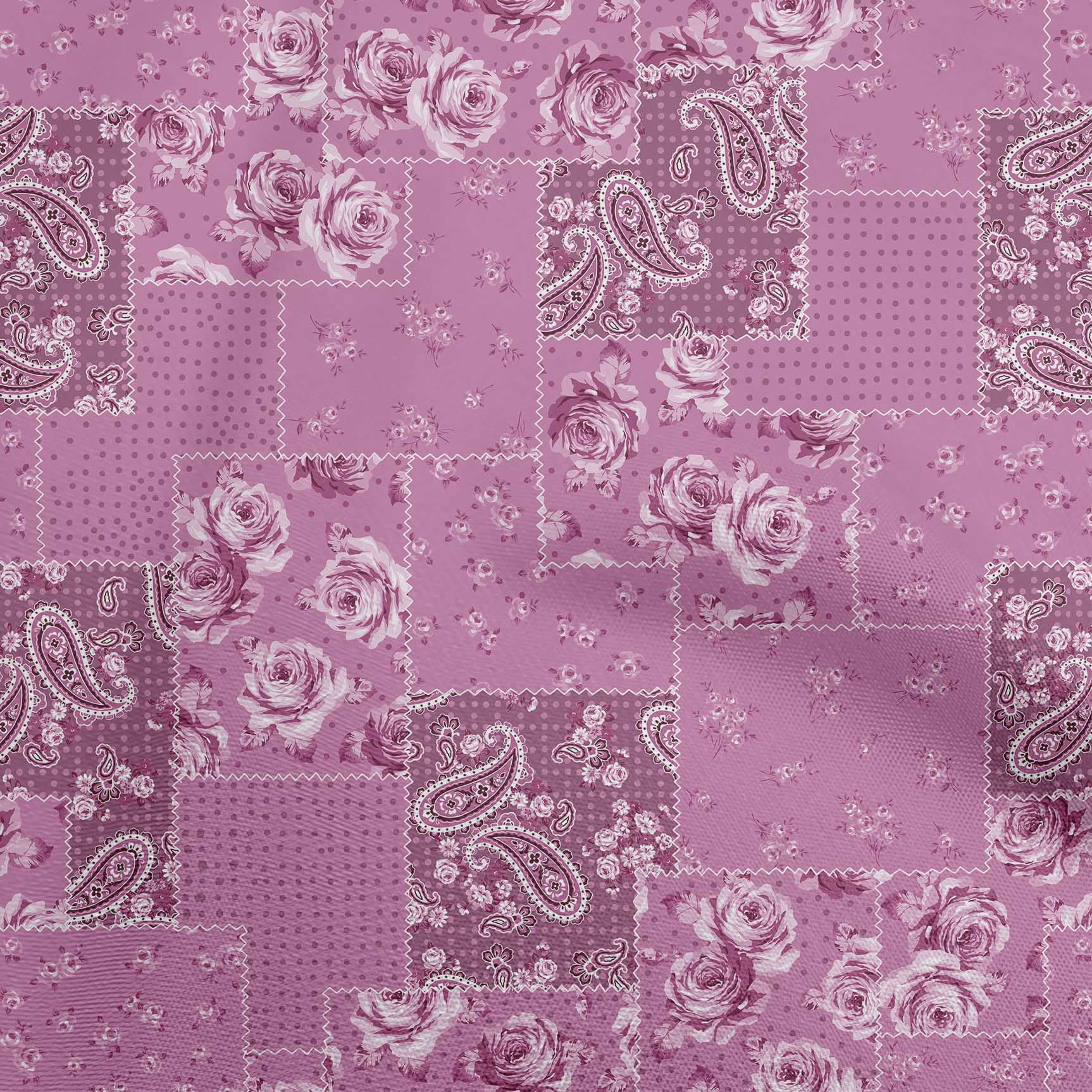 oneOone Cotton Cambric Purple Fabric Florals Dress Material Fabric Print Fabric By The Yard 56