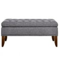 thumbnail image 2 of Home Square 2 Piece Tufted Storage Bed Bench Set in Gray, 2 of 9