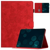 Dteck Case for iPad Air (3rd Generation) 10.5" 2019 / iPad Pro 10.5" 2017 Case, Embossed Butterfly PU Leather Slim Fit Folio Stand Cover with Auto Wake/Sleep,Red