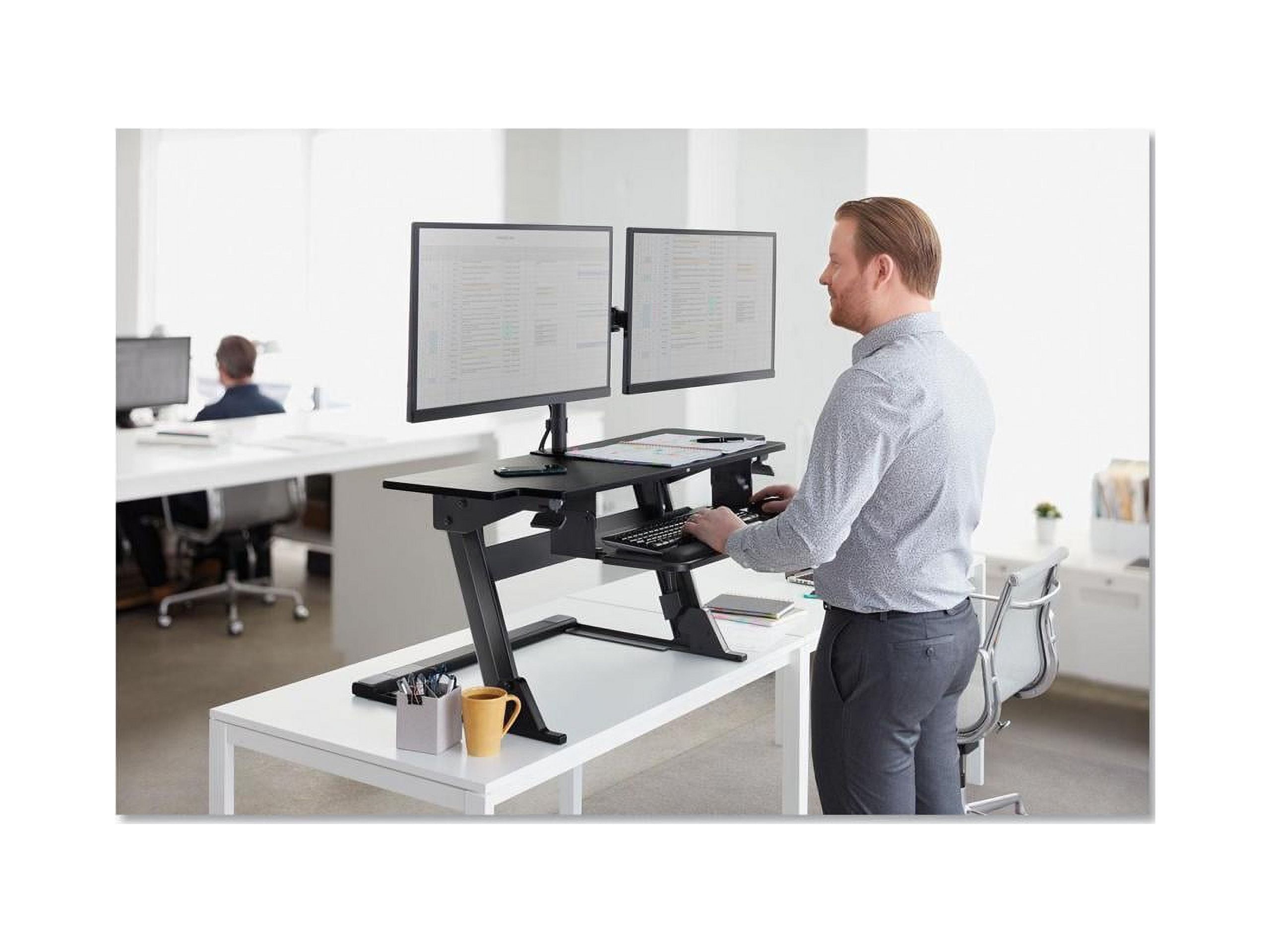 3M SD70B Precision Standing Desk XL Easy Lift, Primary Work Surface Large Enough to Fit Two 27" Monitors and Lift Up to 45 lbs - Black - MMM SD70B