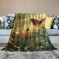 thumbnail image 2 of Autua Flowers Butterflies Sunbeam Lightweight Fleece Blanket All Seasons 40x50in, 2 of 6