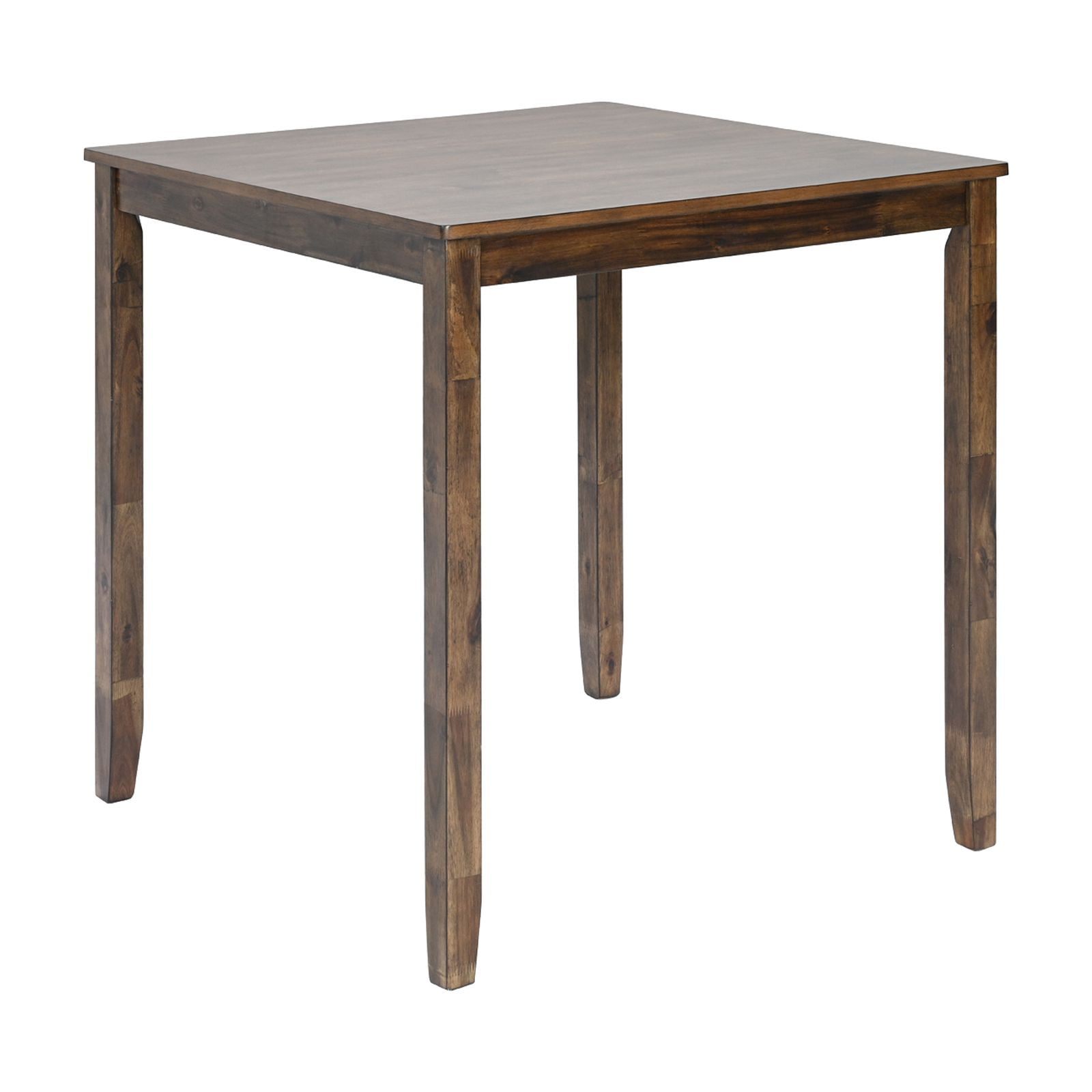 MAYEERTY Wooden Dining Square Table, Kitchen Table for Small Space, 4 Person Counter Height Table, Walnut，ONLY THE TABLE