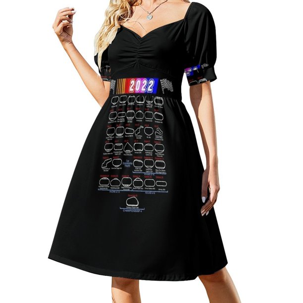 Horario Nascar Cup Series Vestido de manga corta vestidos de verano para mujer 2025 Vestidos de mujer