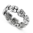 thumbnail image 4 of Sterling Silver Women's Plumeria Eternity Ring 925 Band 7mm Jewelry Female Male Unisex Size 5, 4 of 4