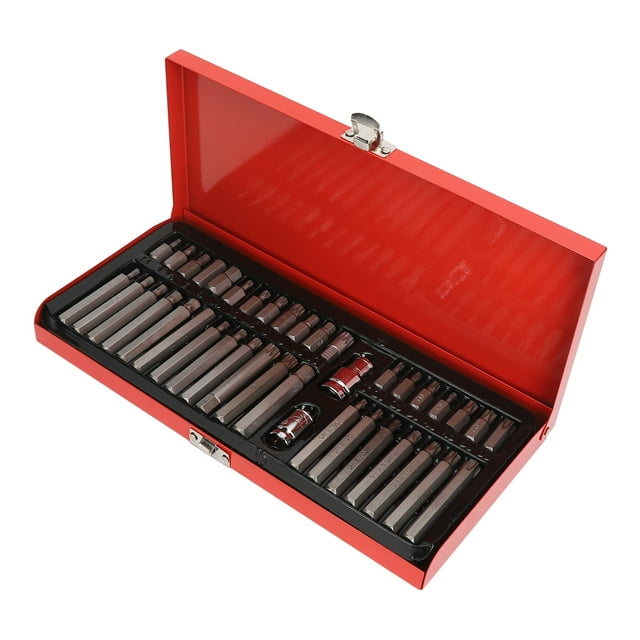 Juego de 40 llaves de vaso hexagonales de acero de alto carbono anticorrosivas para automóviles y hogares.